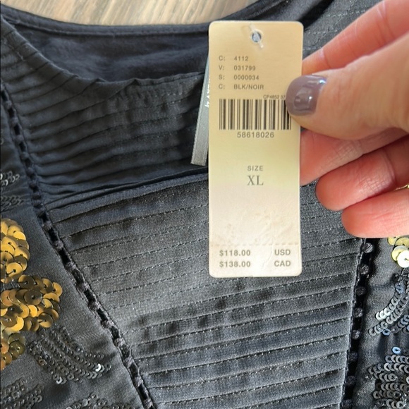 NWT Anthropologie Neale Sequin Peplum Top Sz XL Night Out Whimsigoth Renaissance - Picture 16 of 16